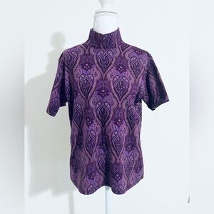 Bobbie Brooks Purple Paisley Short Sleeve Shirt